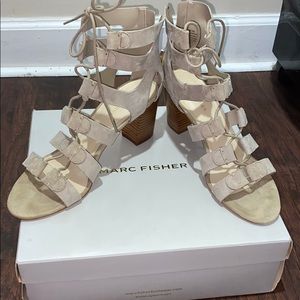 Marc Fisher Tan Suede Wedges